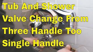 Tub And Shower Valve Change From Three Handle Too Single Handle part 9 [upl. by Clayborn]