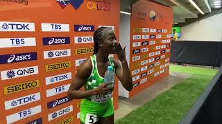 Praise Ofoku celebrated Tima Godbless’s race 🇳🇬🥰  World Athletics Championships U20 Cali 22 🇨🇴 [upl. by Gemperle745]