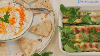 Greek Whipped Feta Dip wYoghurt amp Grilled Asparagus  Σάλτσα Φέτας με Γιαούρτι amp Σπαράγγια Σχάρας [upl. by Levram]