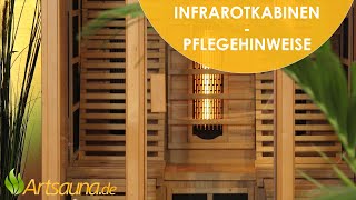 Infrarotkabinen – Hinweise für die richtige Pflege Informationsvideo  Artsauna ☀ [upl. by Aliehs875]