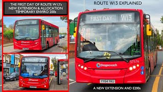 Route W13s NEW EXTENSION EXPLAINED With A NEW TEMPORARY ALLOCATION Replacing The W14 TfL Buses [upl. by Ynnav]