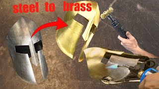 How to Brass plate steel with simple tools  Brass Plating metal at Home  Easy Brass Finish [upl. by Ij77]