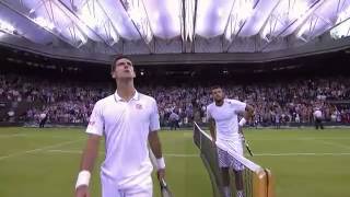 Djokovic hits one of the great returns of all time  Wimbledon 2014 [upl. by Nevad]