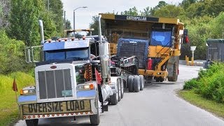 Caterpillar 777 Mining Haul Truck Transported by 11 Axle Lowboy [upl. by Atlee]