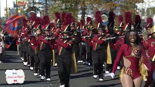 Watch Petersburg Highs Marching Crimson Wave Band in Dominion Energy Christmas Parade [upl. by Alleinnad]