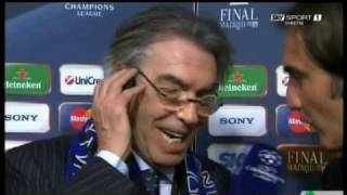 Moratti INTER Battibecco Giornalista sky sport HQ Champions League 2010 220510avi [upl. by Namara]