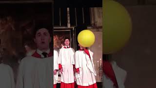 ￼Choir boy uses helium from balloon to hit high note😂😇 [upl. by Corri]