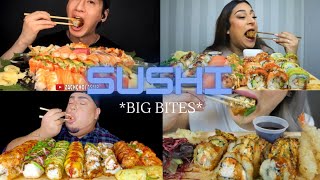 SUSHI PLATTER ASMR MUKBANG  COMPILATION GOODNESS [upl. by Dagnah]