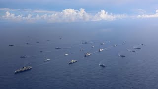 RIMPAC 2022 Fleet Sails in Formation Part 1 [upl. by Laddy]