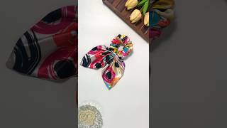 Printed Pigtail hair scrunchies 😍trending youtubeshorts fashion handmadescrunchie diy [upl. by Codi]