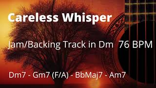 Careless Whisper Backing Track With Sax  Smooth Jazz Funk Jam Track For All Instruments And Vocals [upl. by Wershba]