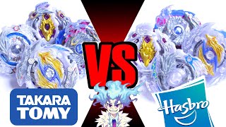 LONGINUS vs LUINOR  TAKARA TOMY vs HASBRO  Beyblade Burst Brand Battle [upl. by Shue313]