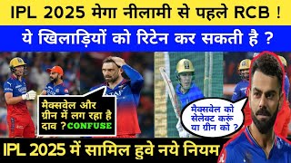 RCB Retained Players 2025  RCB Retainsion RTM Uncaped Players in IPL 2025  New Rules RCB 2025 [upl. by Ingemar539]