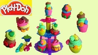 PlayDoh Sweet Shoppe Cupcake Tower Playset Unboxing [upl. by Shaeffer]