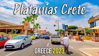 Chania Crete driving through Platanias Kreta Greece 2023 [upl. by Aram]