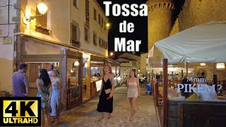 🌠Tossa de Mar Walking Tour 4K Nightlife🏰 [upl. by Adla43]