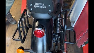 Royal Enfield Meteor 350  Fit Rear Pannier Racks [upl. by Ahsikin]