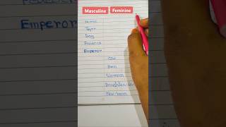 Gender  Masculine  Feminine  🔥🦢💯 english grammar learning tips trending [upl. by Aisyle]