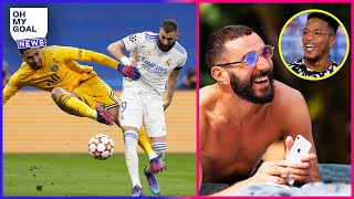 La réaction de Benzema concernant la faute sur Donnarumma son échange énorme avec Niska [upl. by Aikkan]