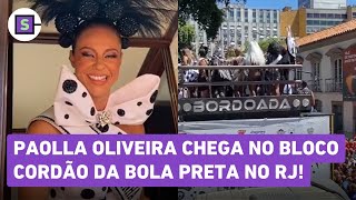 Paolla Oliveira chega ao bloco Cordão da Bola Preta no Carnaval do Rio de Janeiro veja vídeo [upl. by Ettenirt236]