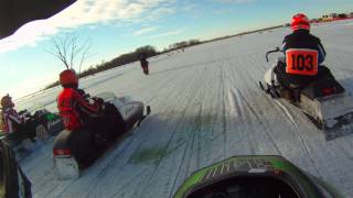 Vintage Snowmobile Oval Race  1976 Arctic Cat Sno Pro vs 1977 340z [upl. by Mccoy336]