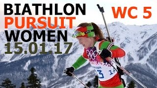 BIATHLON WOMEN PURSUIT 15012017 World Cup 5 Ruhpolding Germany [upl. by Frodin]