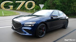 Review 2022 Genesis G70 33T Sport  Unbeatable Sport Sedan Value [upl. by Dnalevelc]