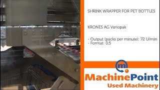 KRONES AG Variopak Used SHRINK WRAPPER FOR PET BOTTLES MACHINES MachinePoint [upl. by Ycniuqed384]