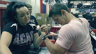 Aleksandra OZEROVA at Arnolds Classic Arm Wrestling 2018 [upl. by Yerhcaz]