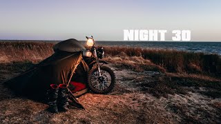 Solo Camping Beside my Motorcycle in Extreme Winds  Nature ASMR  Lakeside Camping [upl. by Gage]