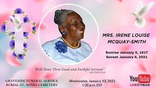 Funeral Service for the late Mrs Irene Louise McQuaySmith [upl. by Dikmen]