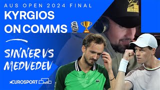 SINNER IS THE KING 👑  Nick Kyrgios Best Bits On Comms  Jannik Sinner vs Daniil Medvedev 🏆🇦🇺 [upl. by Manson]