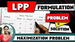 1 LPP formulation problem with solution  Formulation of linear programming problems  kauserwise® [upl. by Ahsirt]