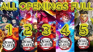 Demon Slayer ALL OPENINGS FULL 15 Season 1 2 3 4 and 5  Kimetsu no Yaiba ALL OPENINGS ❤️️ [upl. by Erna]