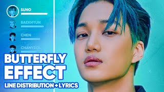 EXO  Butterfly Effect Line Distribution  Lyrics Color Coded PATREON REQUESTED [upl. by Itteb]