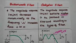 Comparison of Butterworth Filter and Chebyshev Filter  Analog Filter Design  DTSP  DSP [upl. by Elylrac]