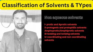 Classification of solvents inorganic chemistry  Classification of non aqueous solvents  hindiurdu [upl. by Beauvais]