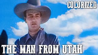 The Man from Utah  COLORIZED  John Wayne Western  Classic Cowboy Movie [upl. by Socher]