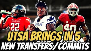 UTSA Football Lands 5 New TransfersCommits [upl. by Langille]