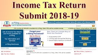 Income Tax RETURN Submit 201819 Financial Year [upl. by Hall]