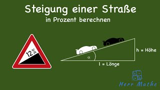 Steigung einer Strasse in Prozent berechnen [upl. by Enitsrik]