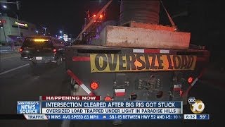 Crews clear Paradise Hills intersection after big rig takes down traffic light [upl. by Lucretia389]