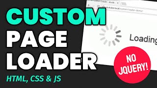 Create Your Own Page PreLoader HTML CSS amp JS NojQuery Needed  Web Design Tutorial [upl. by Trebmer]