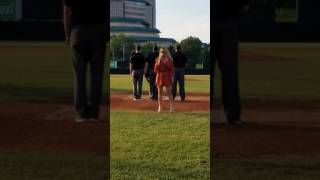 Tanya Alexandra Zakk singing the National Anthem at the New Jersey Jackals game on 6222017 ⚾🇺🇸 [upl. by Aurelie]