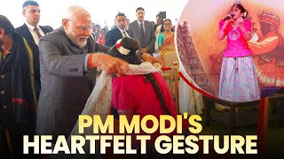 PM Modi gifts his shawl to a Girl during Pongal celebrations [upl. by Horvitz666]