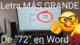 🆎👈🔠 Como PONER la FUENTE MÁS GRANDE de 72 en WORD FÁCIL y RÁPIDO [upl. by Neelya893]