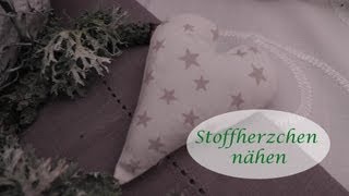 DIY  Stoffherzchen nähen  Anleitung [upl. by Nosretep]