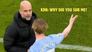 Kevin De Bruyne Heated Argument With Pep Guardiola After Substitution [upl. by Kiernan]