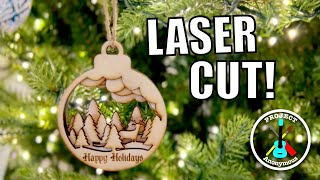 LASER ENGRAVEDCUT WOOD ORNAMENT w Monport 40W CO2 Laser [upl. by Landahl]