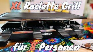 XL Raclette Grill für 8 Personen im Test  Cusimax 1500W ideal für Pfannenkuchen [upl. by Elbag]